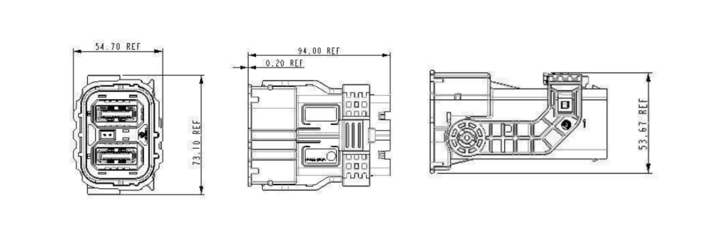 S1P 2 Pin 130A 200A 250A 300A Plastic Plug-Overall Dimensions