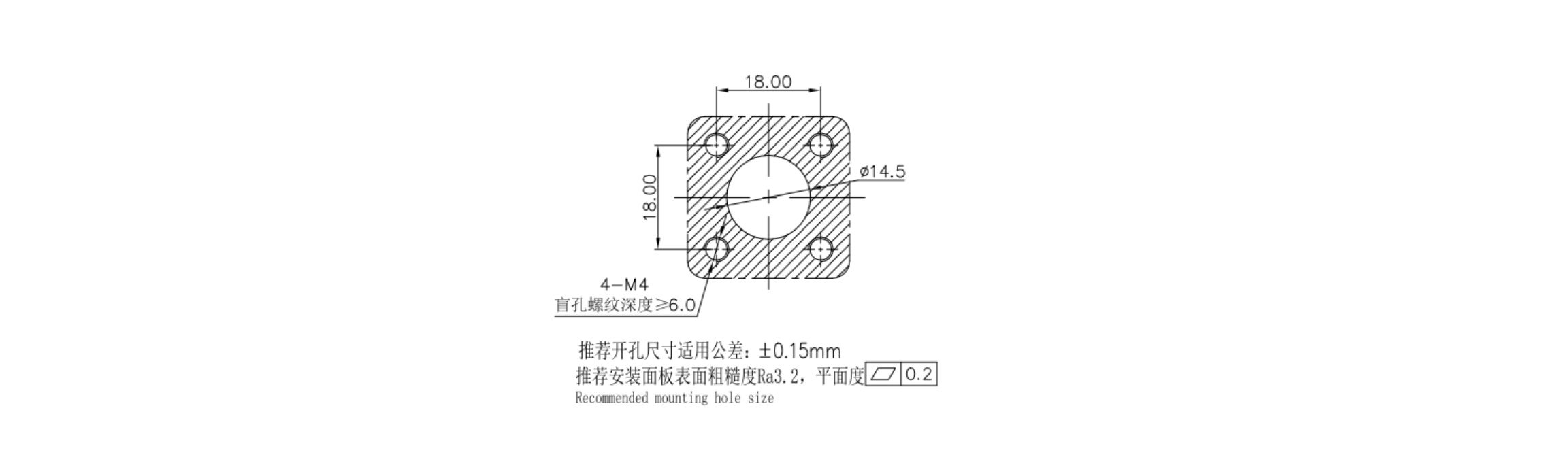 S3P 1 Pin 63A 80A 120A Plastic Receptacle-Installation Dimensions