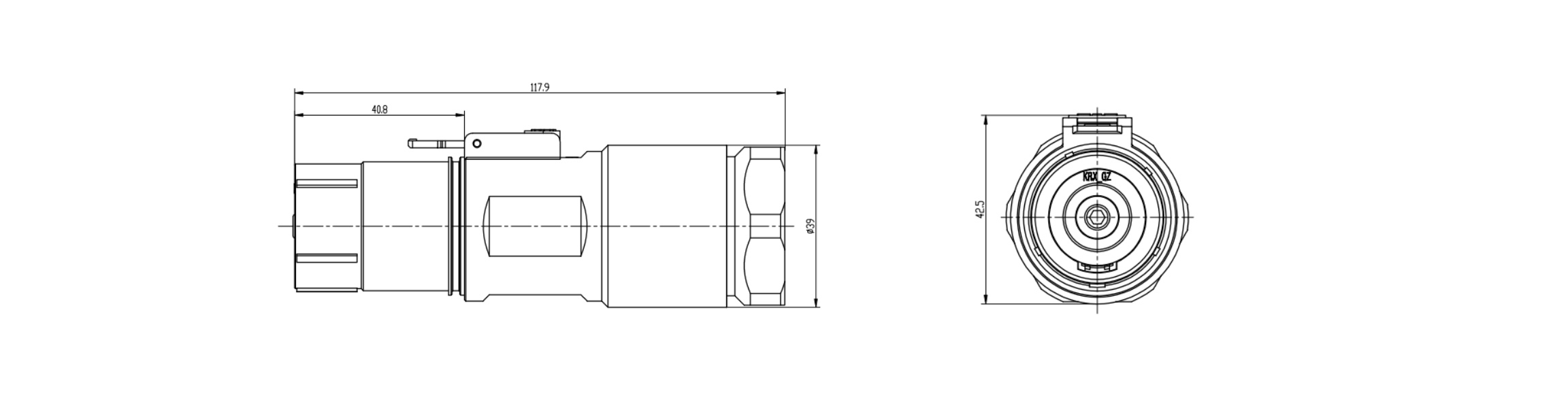 SNL500 1 Pin 300A 350A 400A 450A 500A Metal Plug-Overall Dimensions
